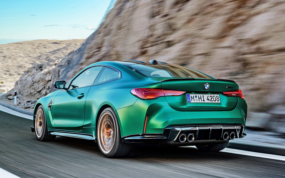 2025 BMW M4 CS on road rear view