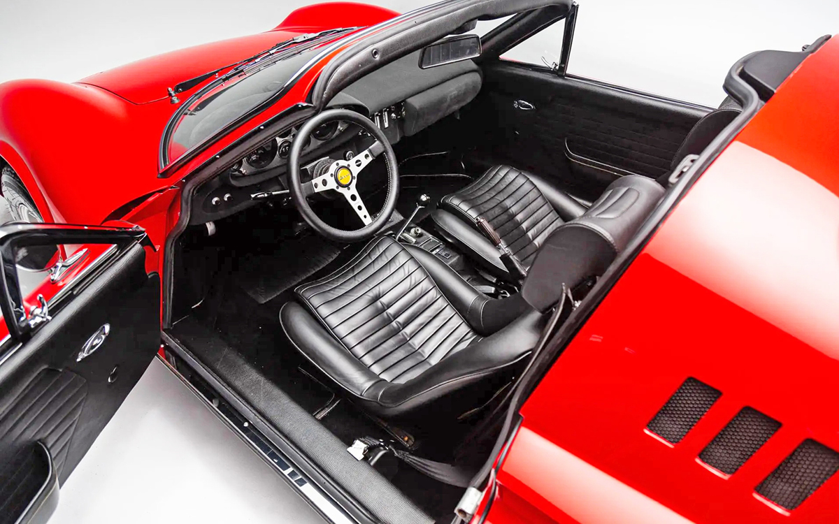 Red Ferrari Dino 246 GTS interior