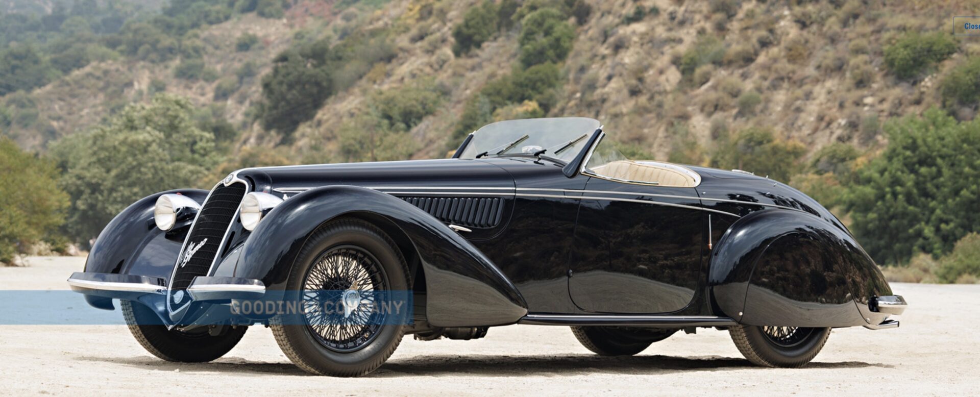 Black 1938 Alfa Romeo 8C 2900B Lungo Spider