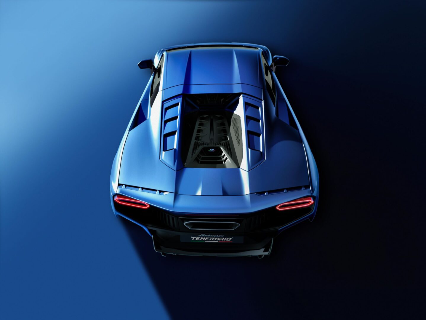 Blue Lamborghini Temerario high rear view