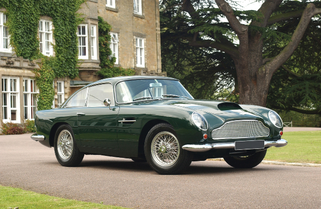 Green Aston Martin DB4 GT right front view