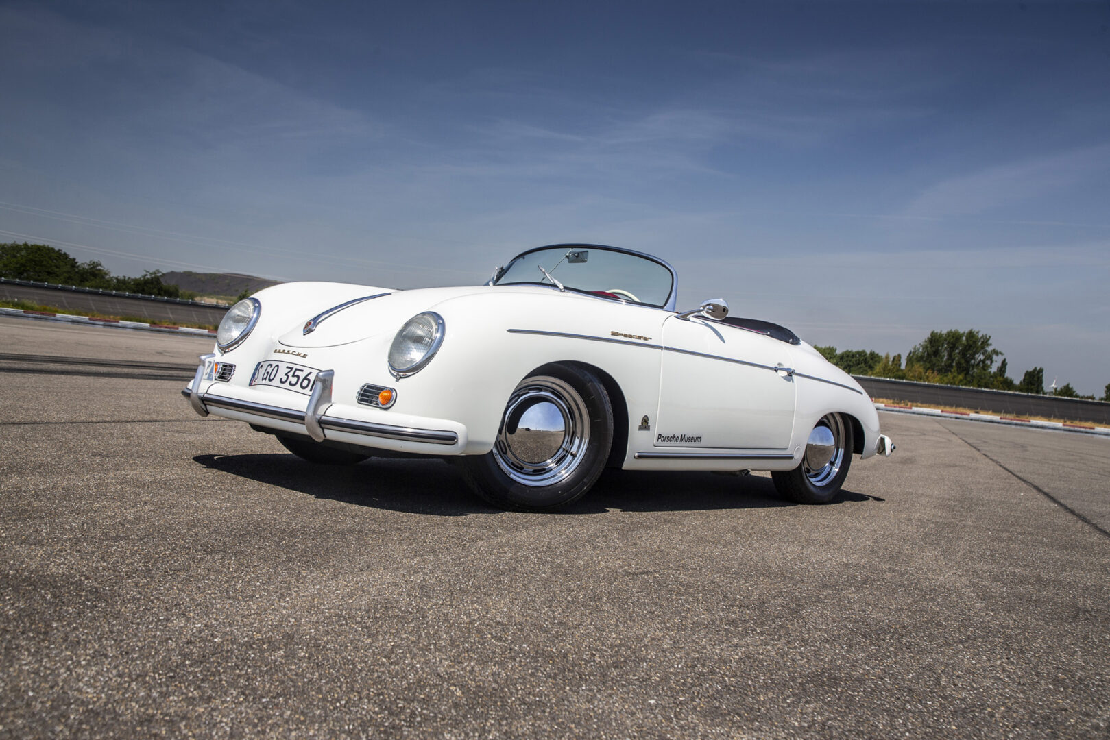 White Porsche 356 Speedster left front