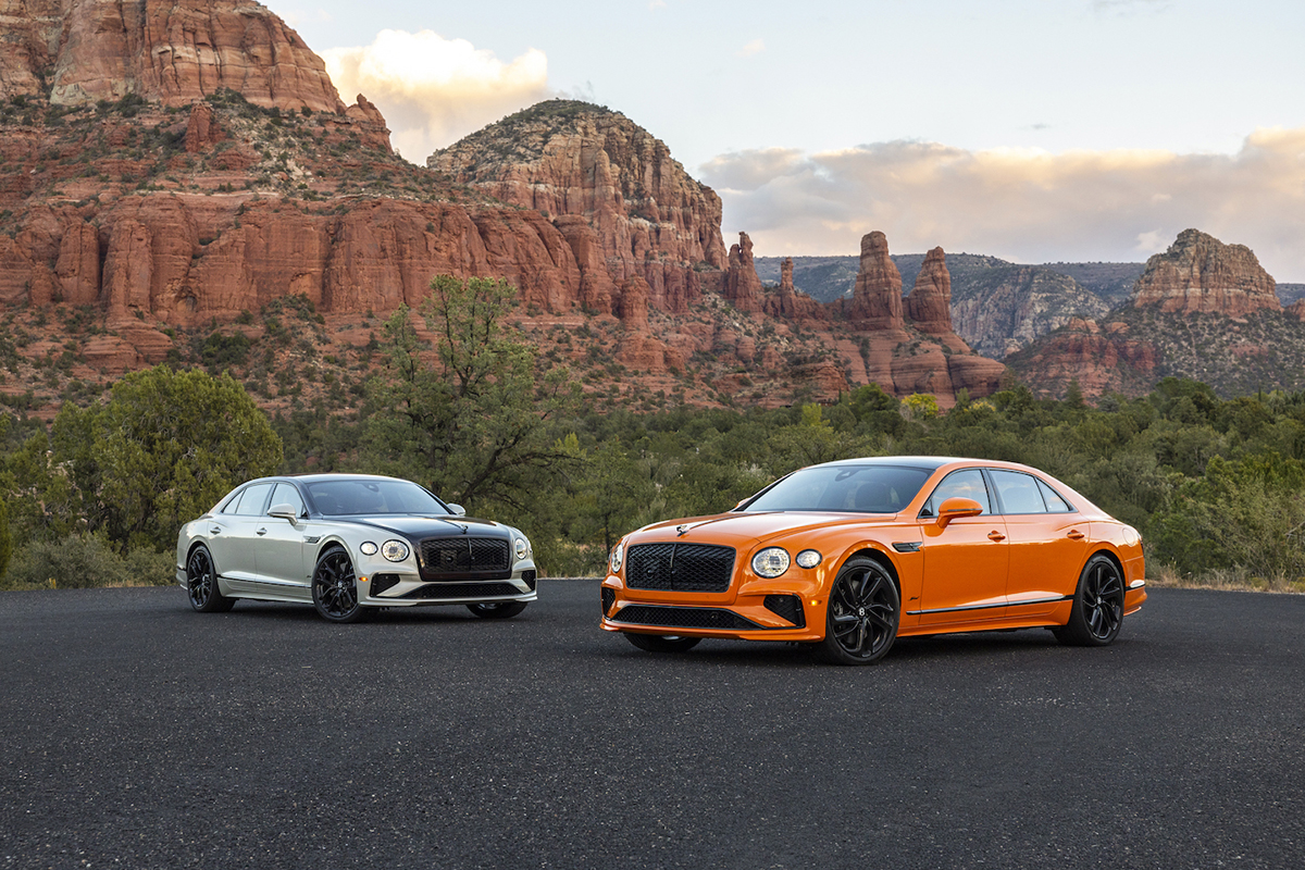 A pair of 2025 Bentley Flying Spurs in Arizona desert