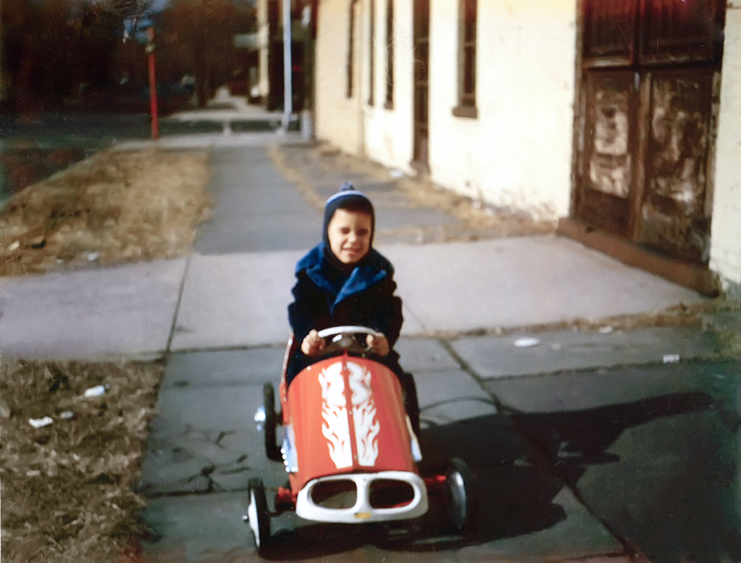 Auto writer Jim Koscs as a boy in pedal car