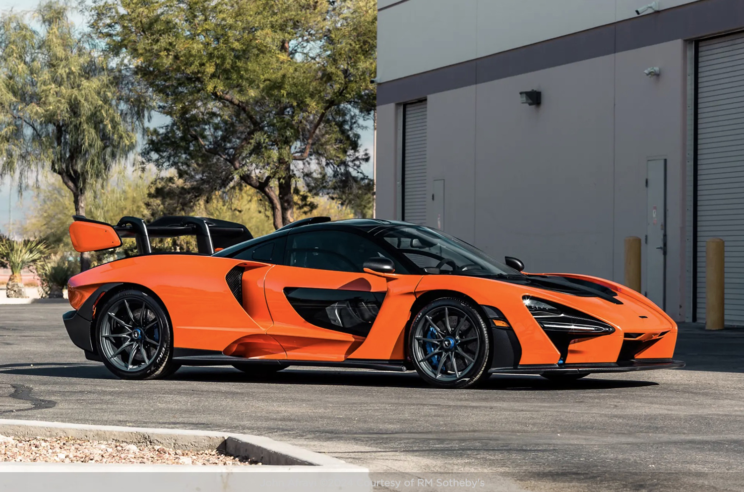 Orange McLaren Senna front right view