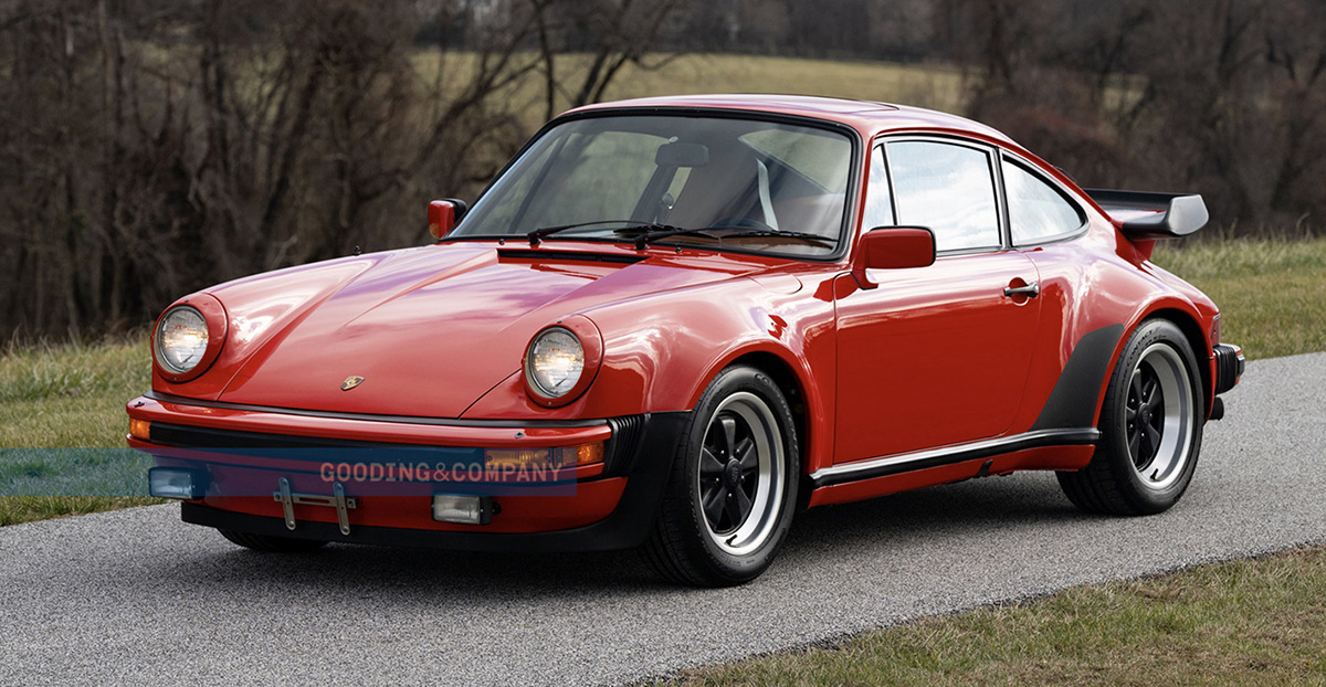 Red 1979 Porsche 911 Turbo left front view